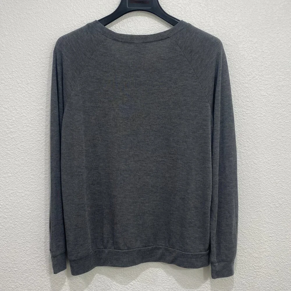 Disney Mickey Mouse Sequin Pullover Sweatshirt Heather Gray Size Large - Picture 3 of 6